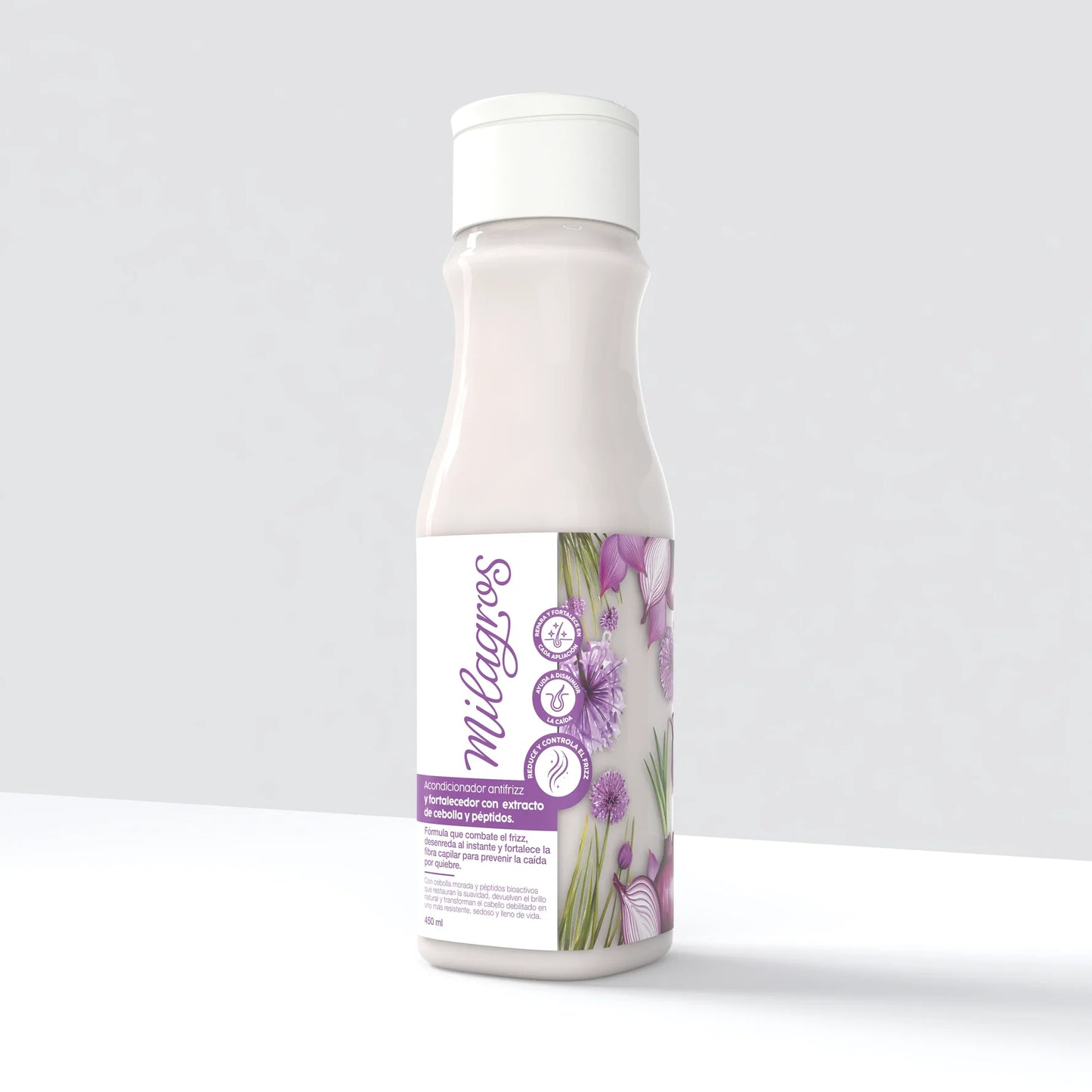 Acondicionador Antifrizz y Fortalecedor Con Extracto de Cebolla y Péptidos milagros 450ml
