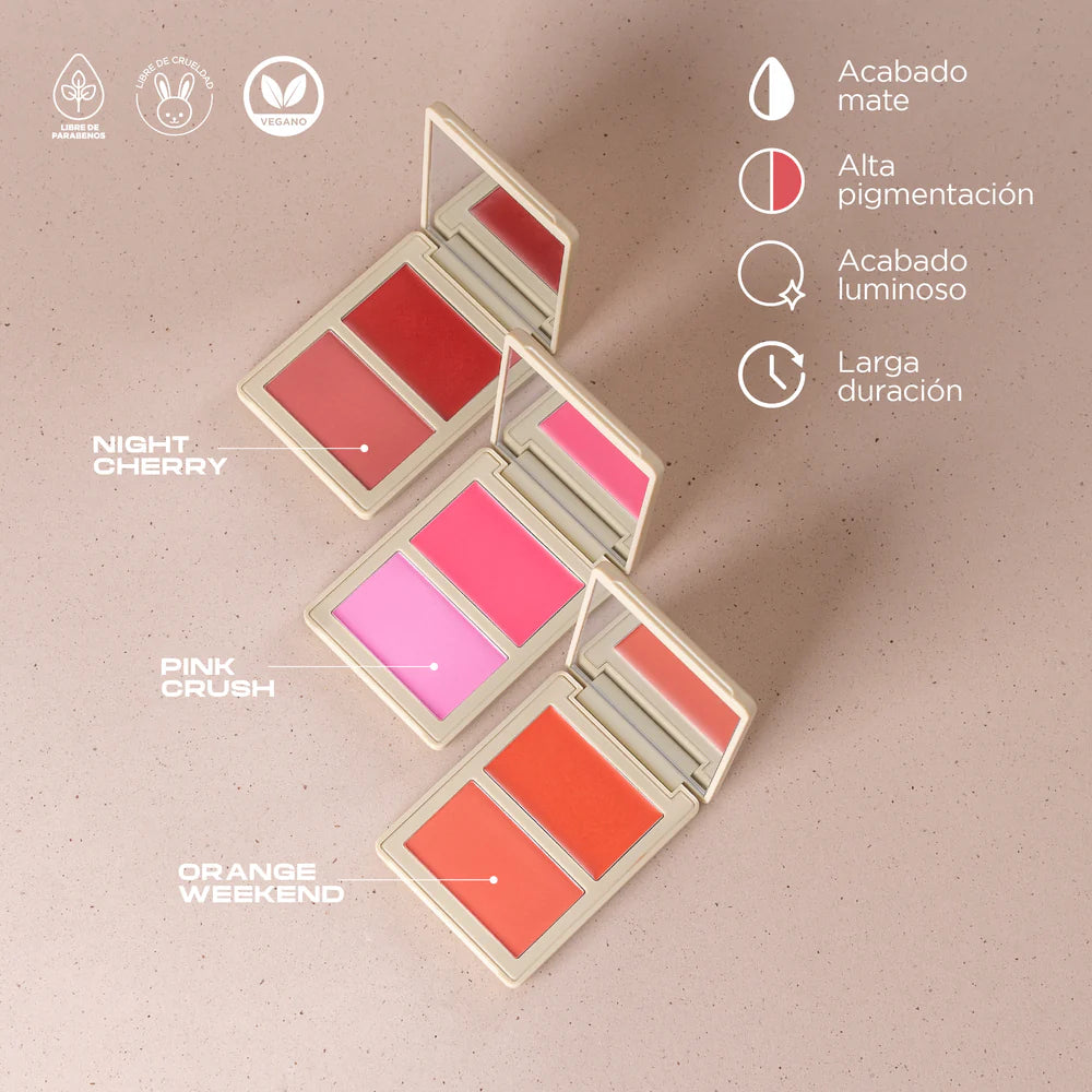 RUBOR EN DÚO ALLURE CREMA Y POLVO COMPACTO ATENEA