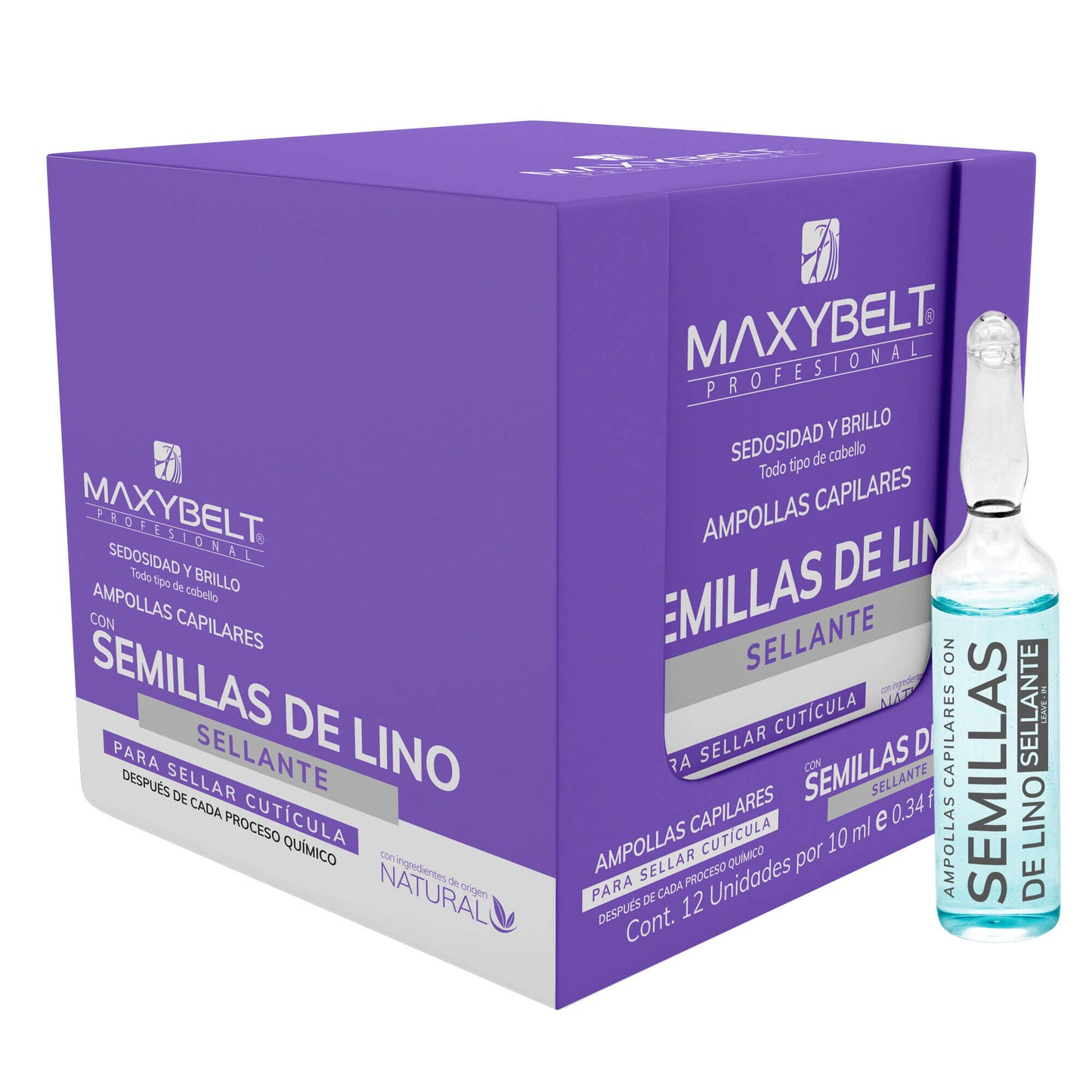 Ampolleta Capilar con Semillas de Lino Maxybelt x 10ml