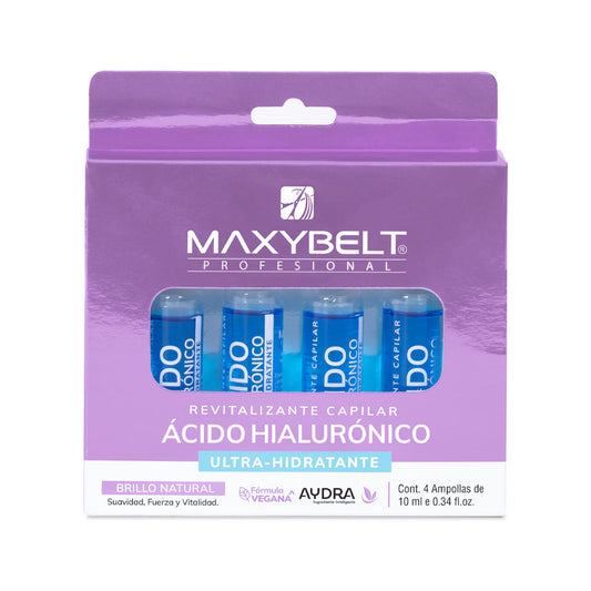 Ampolleta Revitalizante Ácido Hialurónico 10 ml x 4 Unds Maxybelt.
